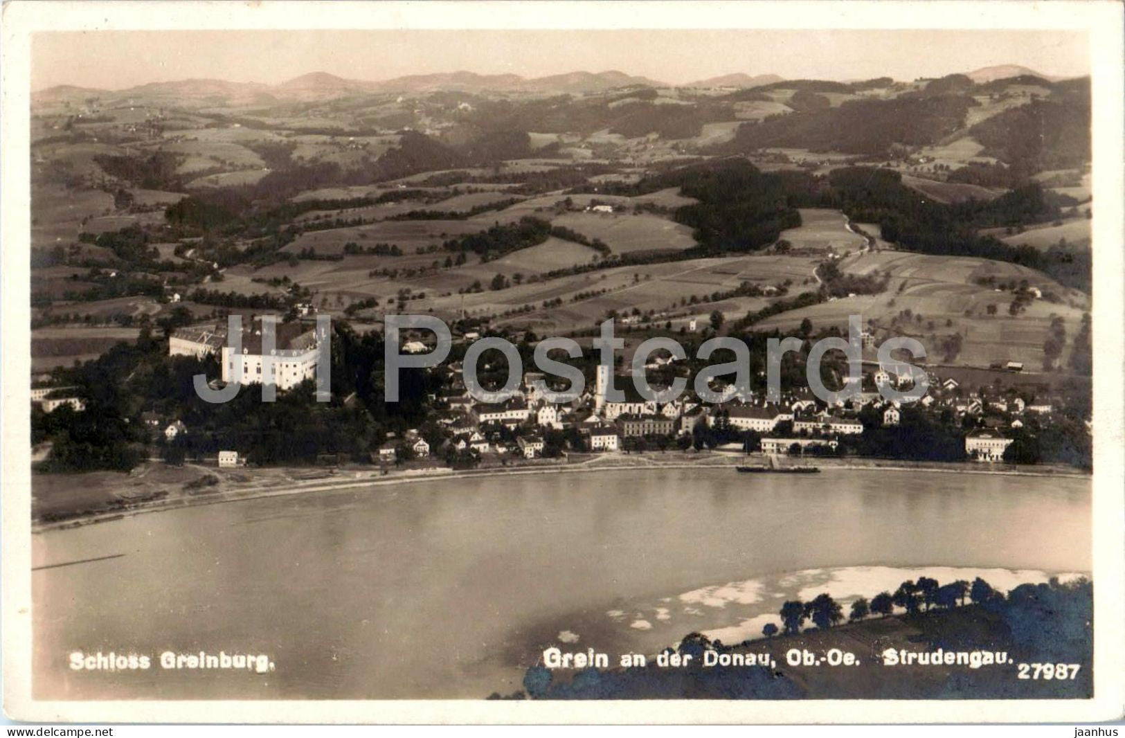 Grein an der Donau - Strudengau - Schloss Greinburg - castle - 27987 - old postcard - 1929 - Austria - used - JH Postcards