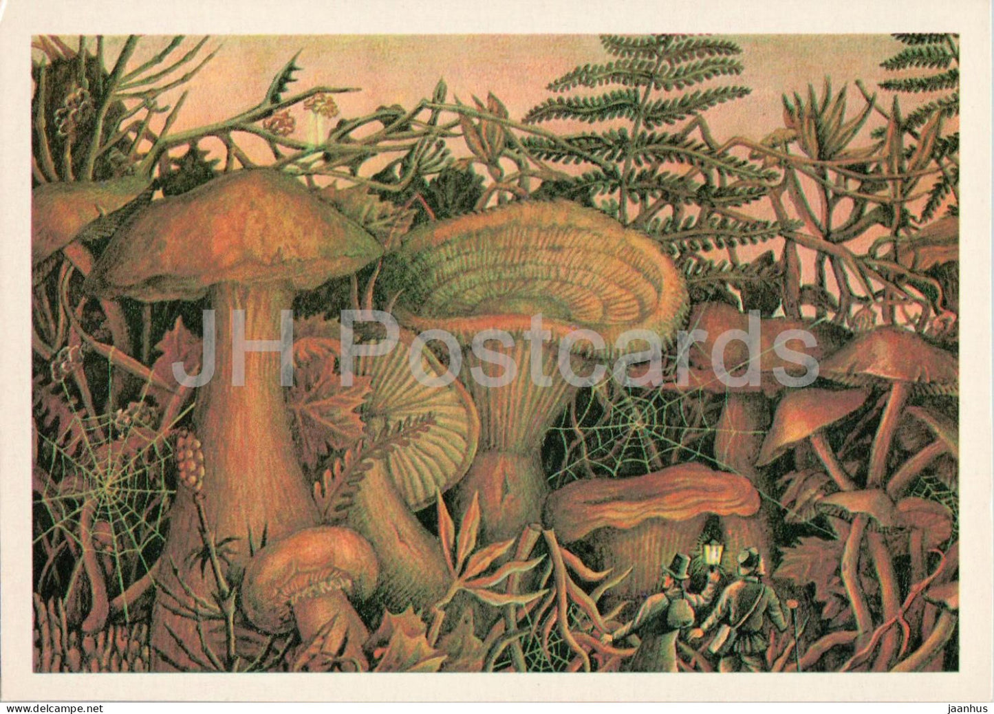 Journey to the Center of the Earth - giant mushrooms - Books of Jules Verne - 1980 - Russia USSR - unused - JH Postcards