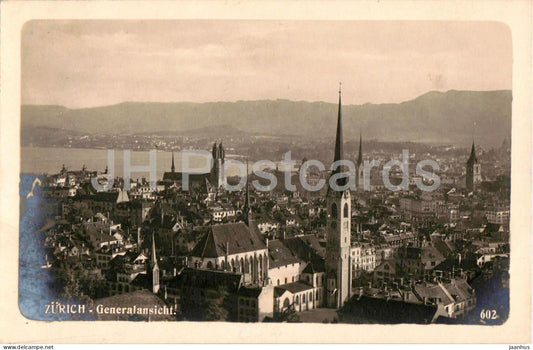 Zurich - Generalansicht - 602 - photo - old postcard - Switzerland - used - JH Postcards