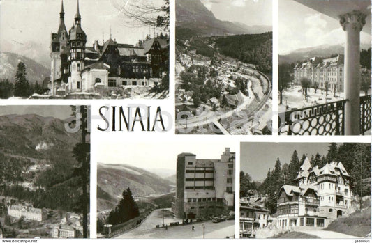 Sinaia - mountain resort - castle - panorama - hotel - multiview - Romania - used - JH Postcards