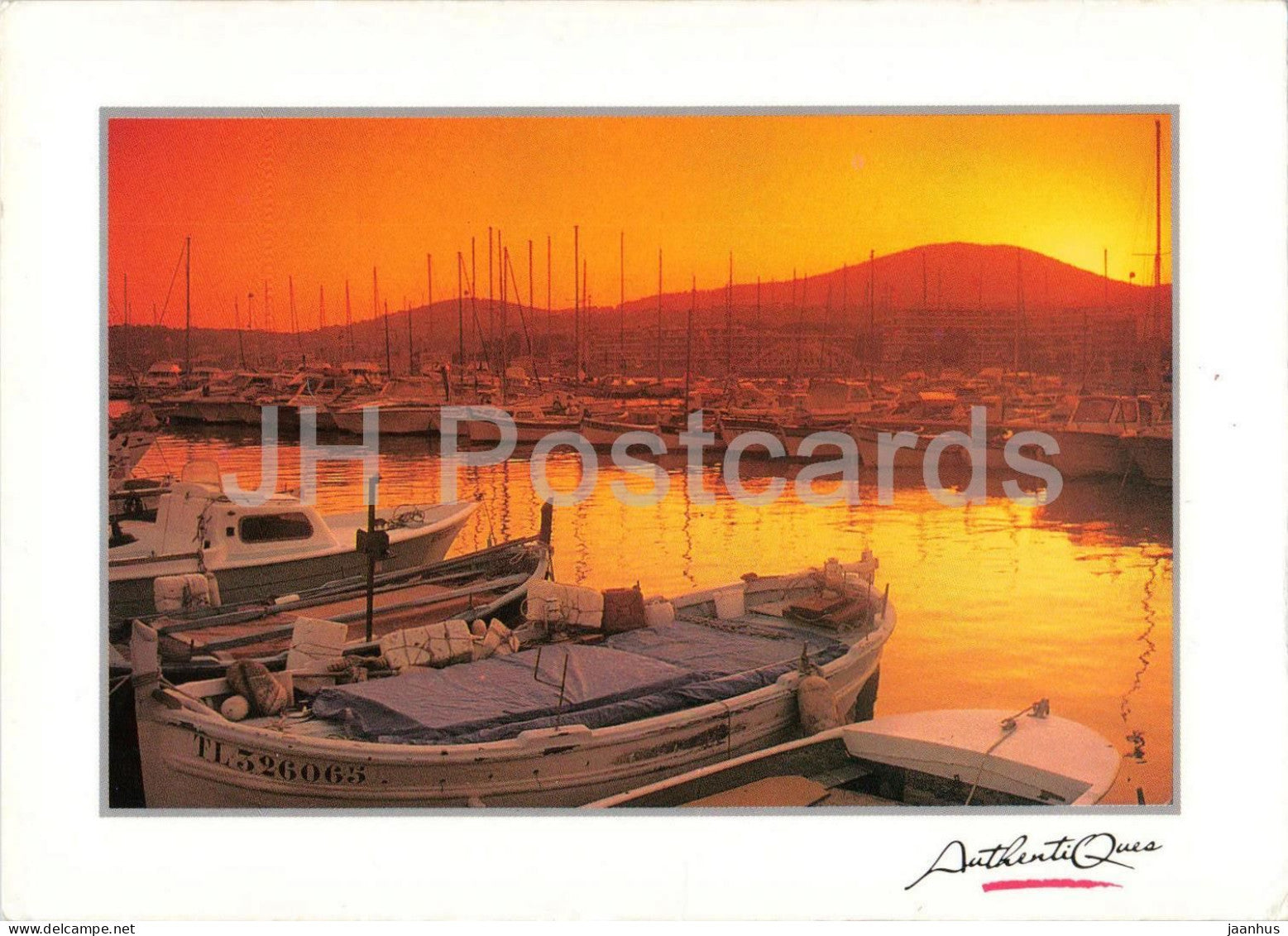 Narbonne Plage - sailing boat - yacht - harbour - 1995 - France - used - JH Postcards