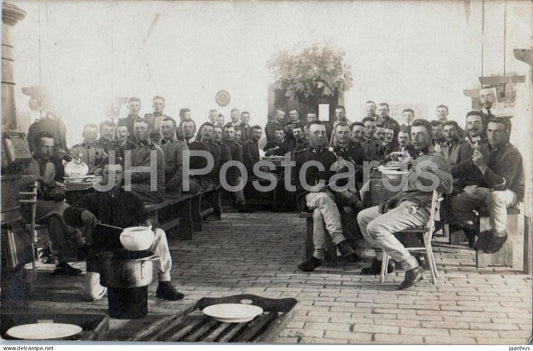 Bruck a.d. Leitha - Armeeschiesschule - Soldaten - dining room - military - photo - old postcard - 1908 - Austria - used - JH Postcards