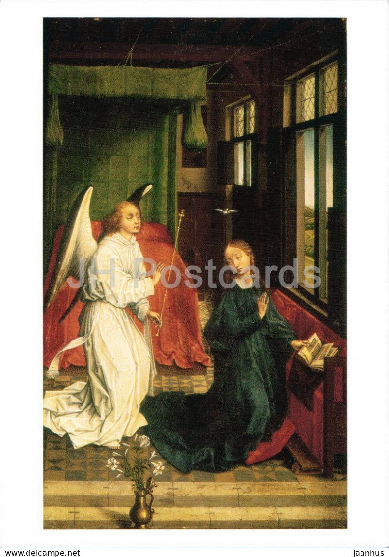 painting by Rogier van der Weyden - The Annunciation - Die Verkundung an Maria - Flemish art - Germany - unused - JH Postcards