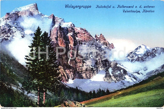 Wolayergruppe - Kolinkofel u. Kellerwand v. d. unteren Valentinalpe - Karnten - old postcard - 1914 - Austria - unused - JH Postcards