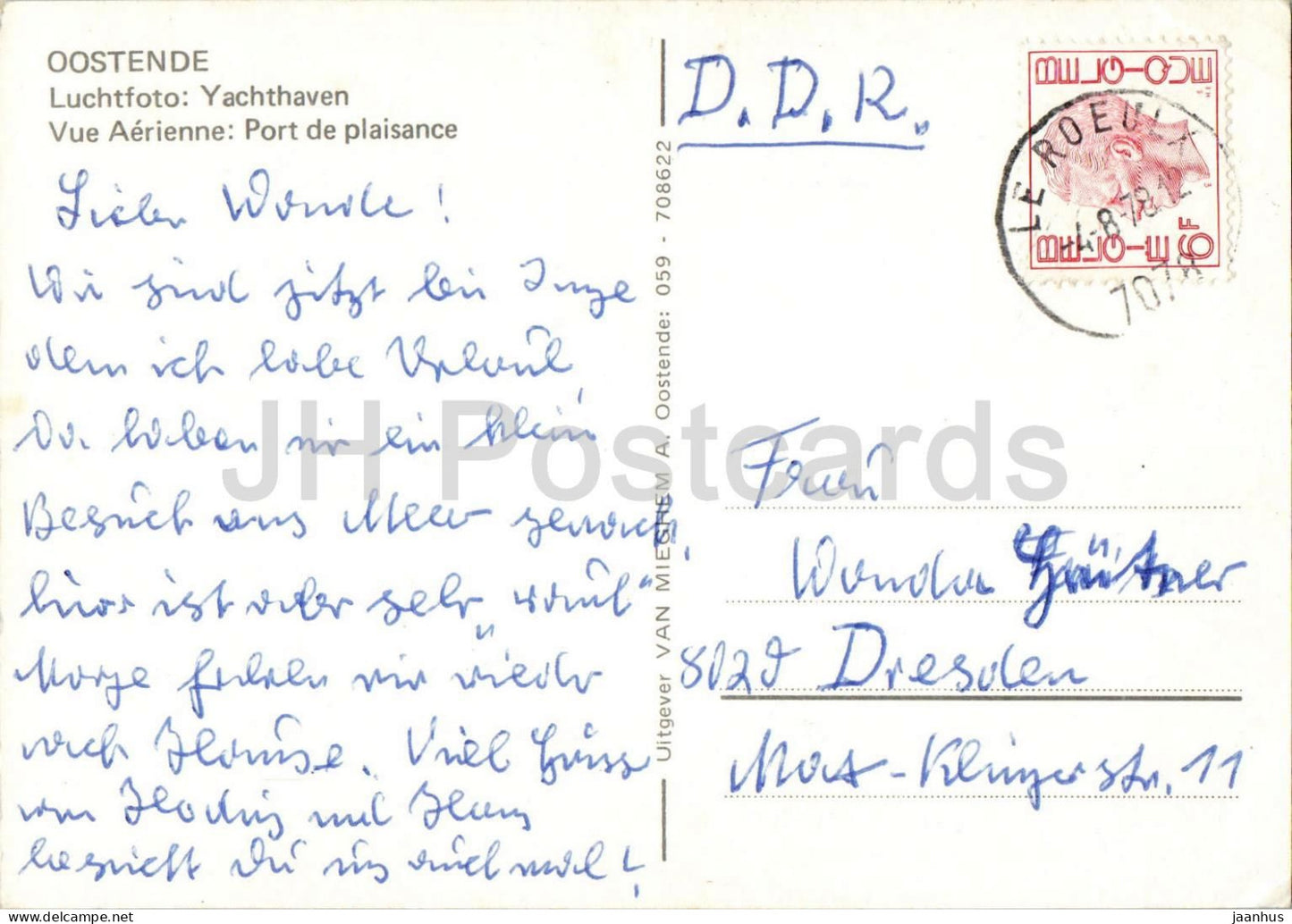 Oostende - Luchtfoto - Yachthaven - Luftbild - Yachthafen - Hafen - Boote - 1978 - Belgien - gebraucht