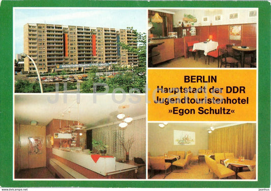 Berlin - Hauptstadt der DDR - Jugendtouristenhotel Egon Schultz - youth hotel - interior - 1 - Germany DDR - unused - JH Postcards