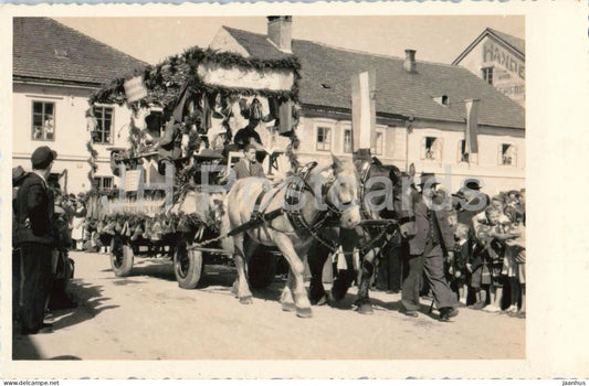 Grieskirchen - Puhringerplatz ? - Festzug - horse - photo - old postcard - Austria - unused - JH Postcards