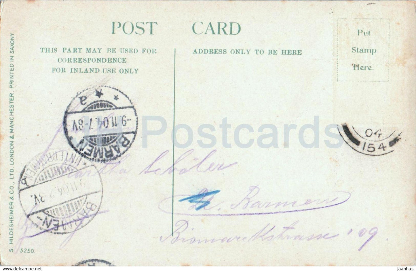 Kew Gardens - The Rockery - moonlit scene - night view - old postcard - 1904 - England - United Kingdom - used