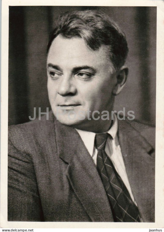 Nikolai Bogolyubov - Russian actor portrait - cinema - 1956 - Russia - USSR - unused - JH Postcards