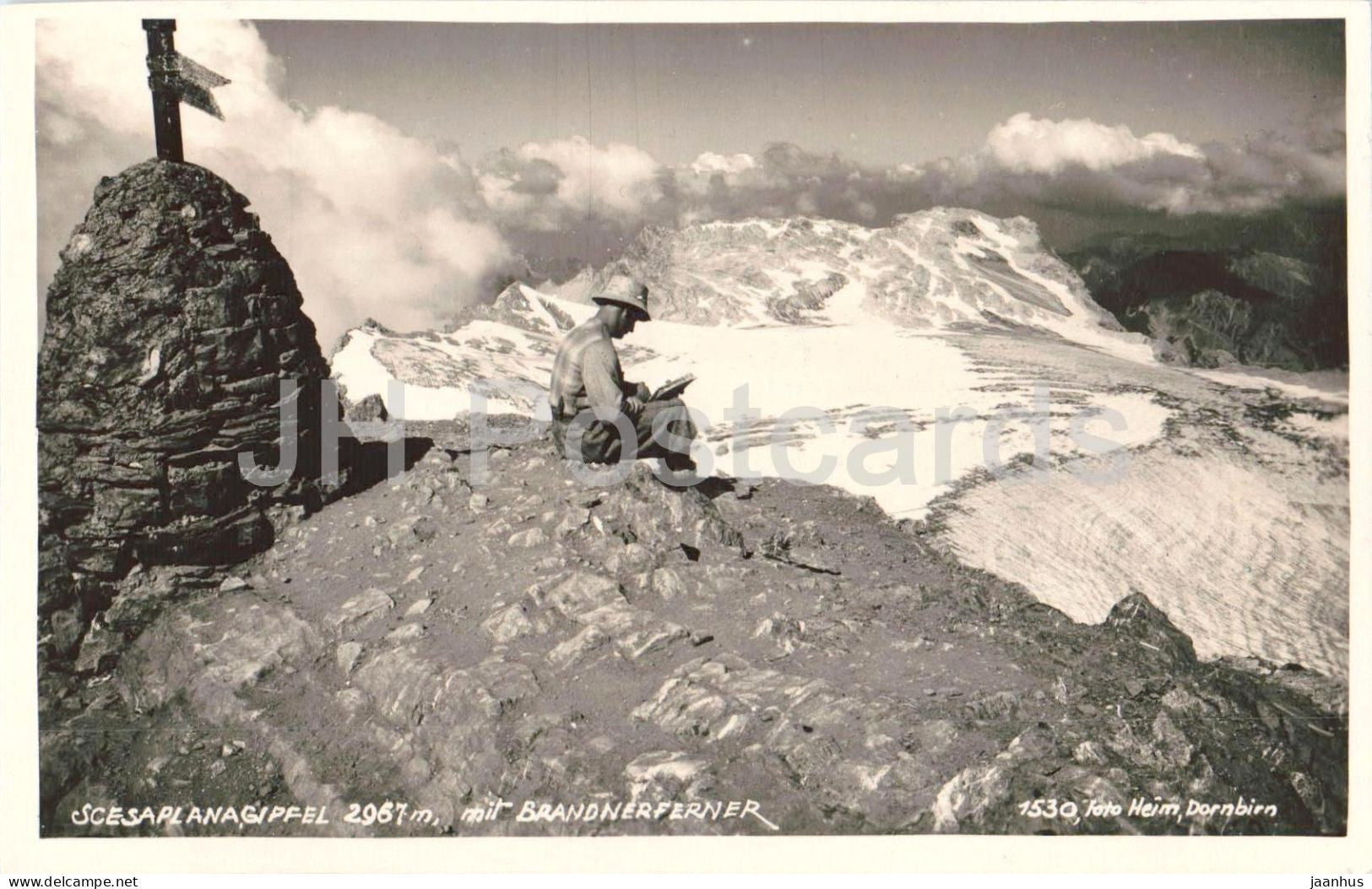 Scesaplanagipfel 2967 m mit Brandnerferner - Glacier - Alps - old postcard - Austria - unused - JH Postcards
