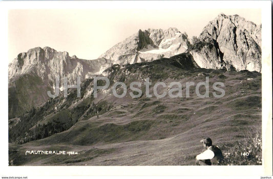 Mautneralpe 1782 m - mountains - alpine meadow - No. 140 - old postcard - Austria - used - JH Postcards