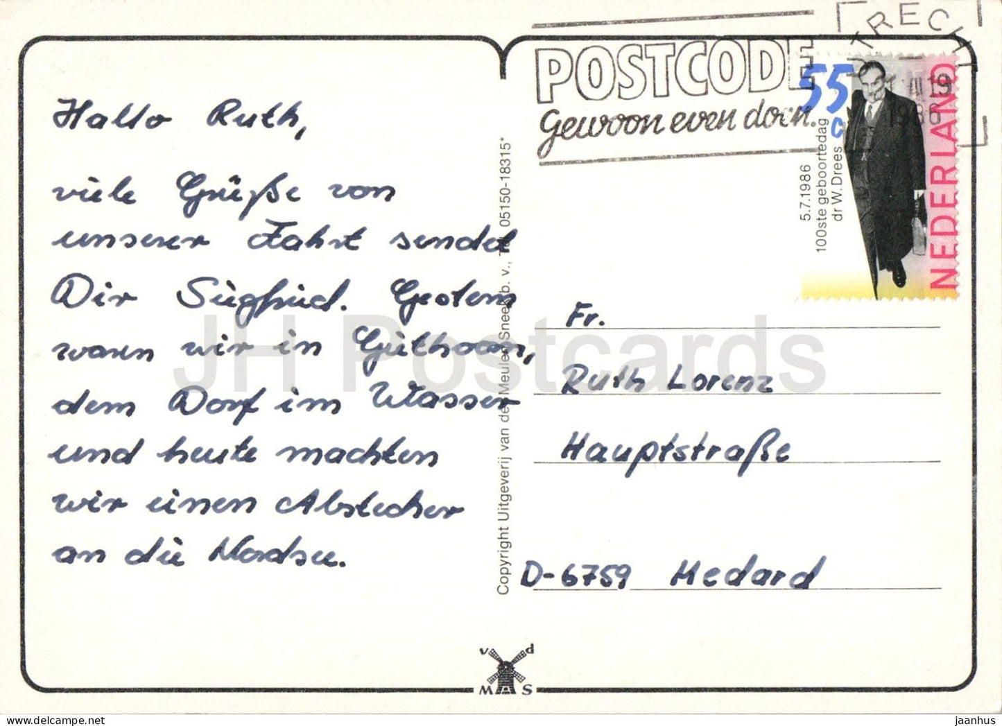 Viele Grüße aus Giethoorn - Grüße - Boote - Kanäle - Dorf - Boot - Mehrfachansicht - 1986 - Niederlande - gebraucht