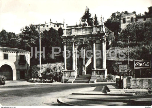 Vicenza - Piazzale Fraccon - Arco delle Scalette - Coca Cola - Arch of the Stairs old postcard - 1958 - Italy - used - JH Postcards