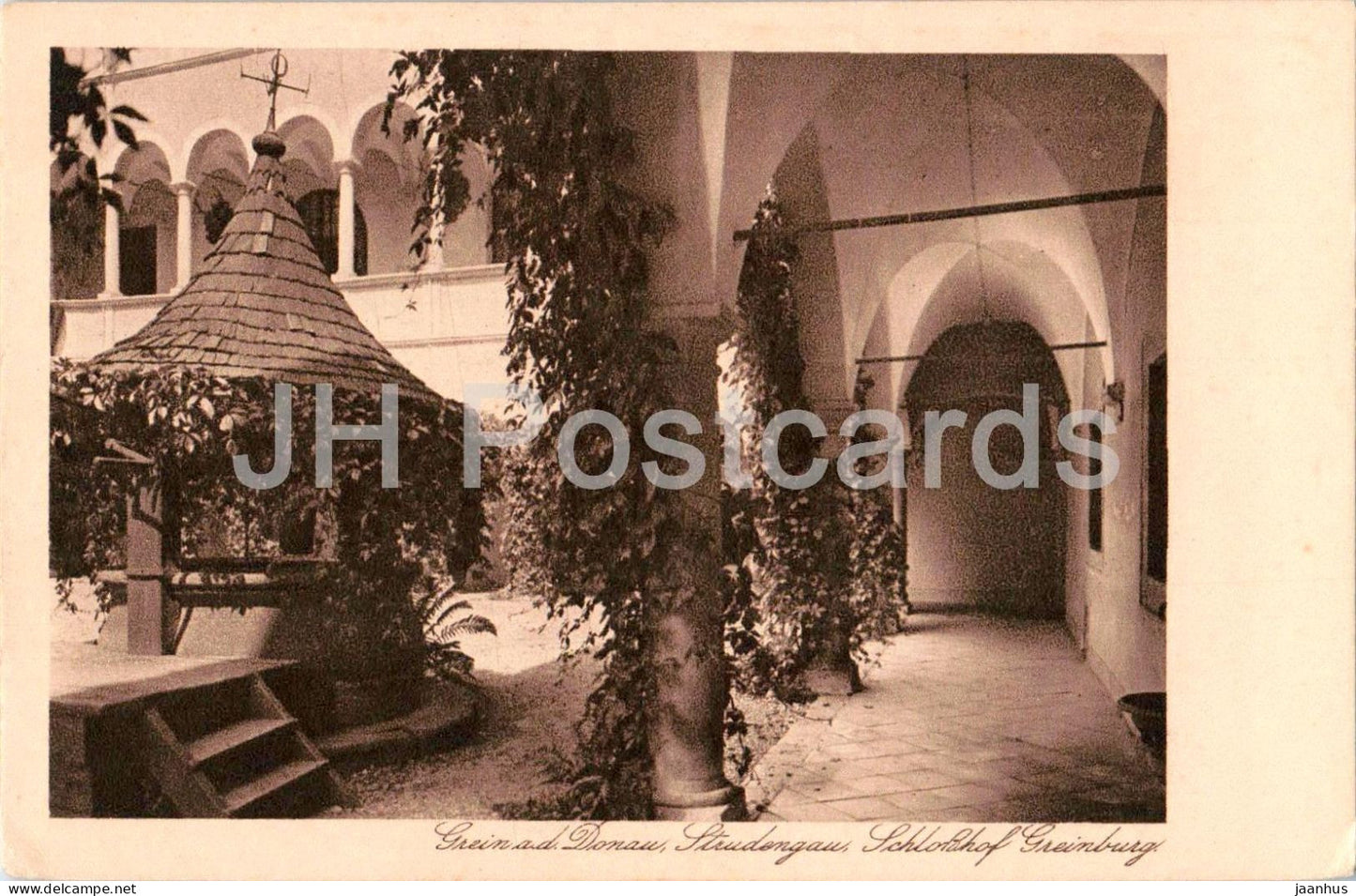 Grein a. d. Donau - Strudengau - Schlosshof Greinburg - castle courtyard - 356 - old postcard - 1923 - Austria - unused - JH Postcards
