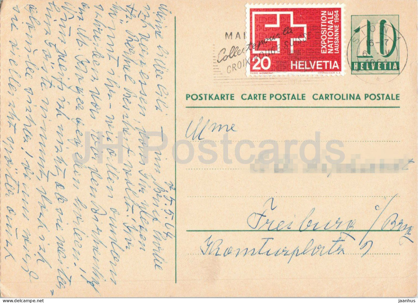 Postal stationery - 44 - 1964 - Switzerland - used - JH Postcards