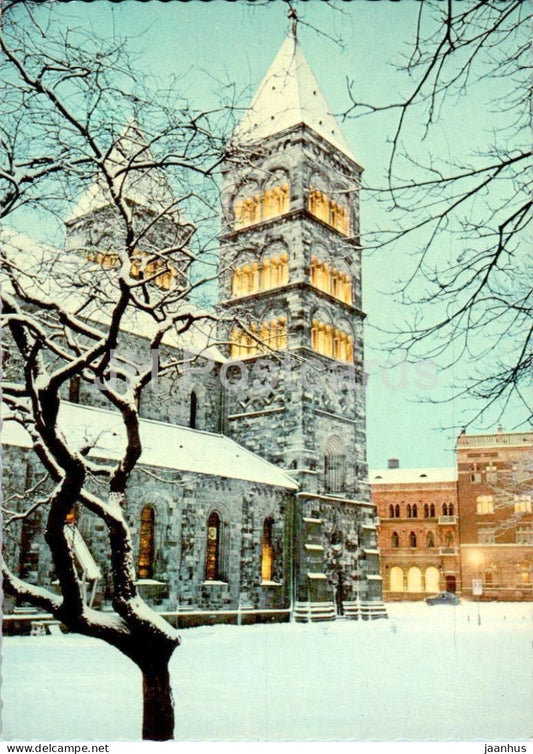 Lund - Lunds Domkyrka i vinterskrud - cathedral in wintertime - 2323 - Sweden - unused - JH Postcards