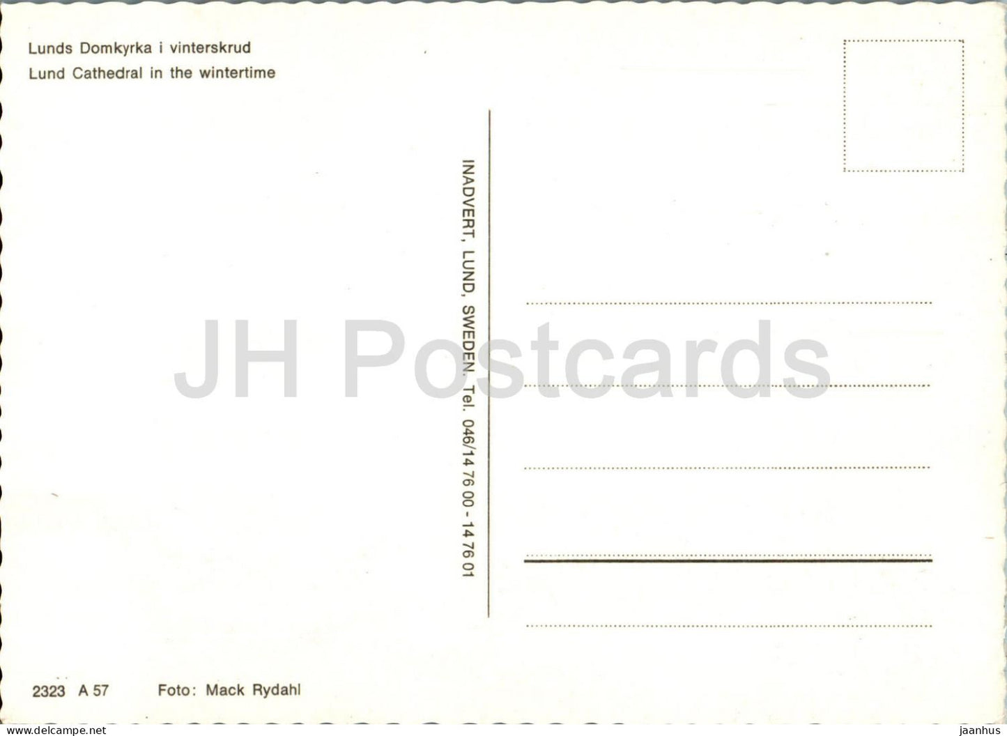 Lund - Lunds Domkyrka i vinterskrud - cathédrale en hiver - 2323 - Suède - inutilisé 