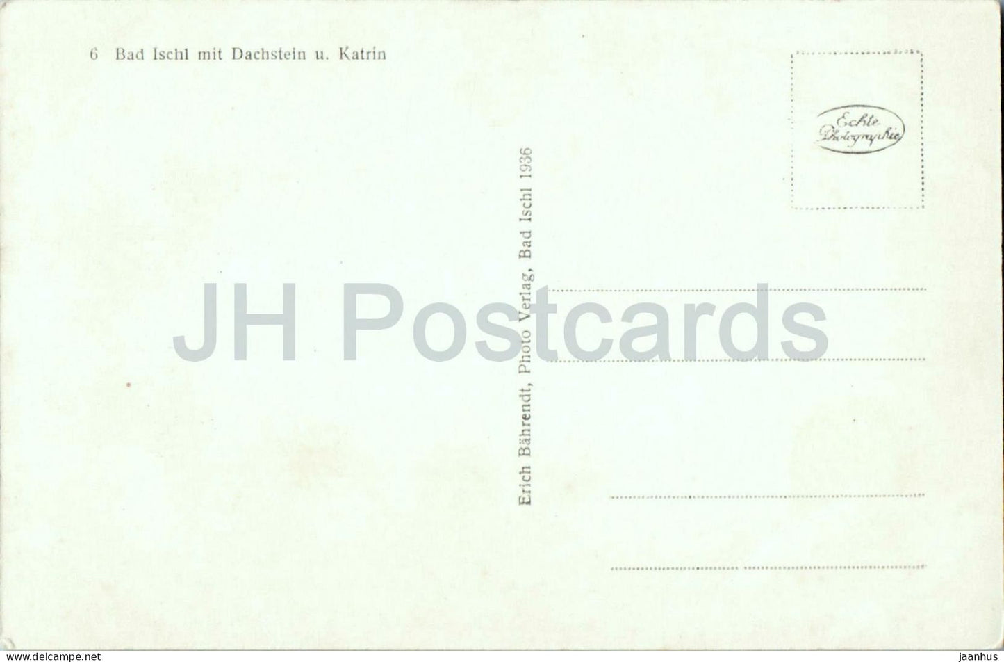 Bad Ischl mit Dachstein u. Katrin - mountains - town - No. 6 - old postcard - 1936 - Austria - unused