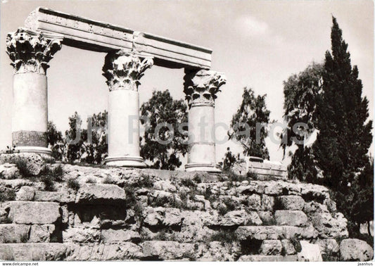 Corinth - Ruins of Roman Temple - ancient world - columns - archaeology - old postcard - 322 - Greece - unused - JH Postcards