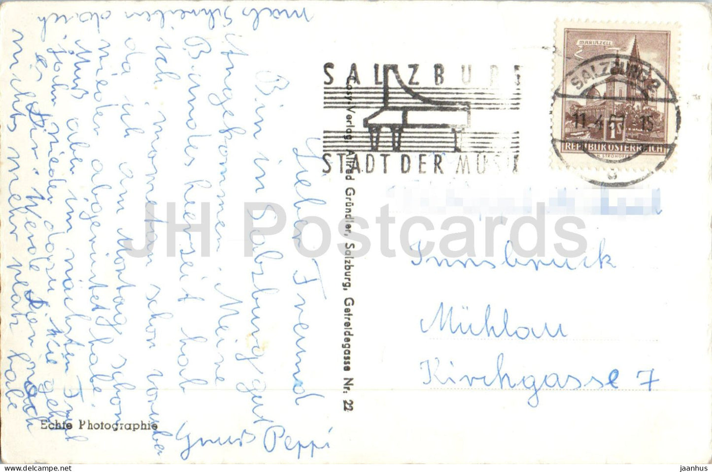 Salzburg - Stadtpanorama - Stadtansicht - Salzach - Brücken - Festung - 22 - 1961 - Österreich - gebraucht 