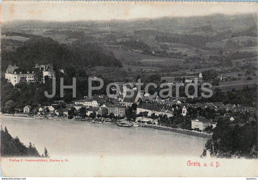 Grein a. d. Donau - Danube - panoramic town view - old postcard - 1900s - Austria - unused - JH Postcards