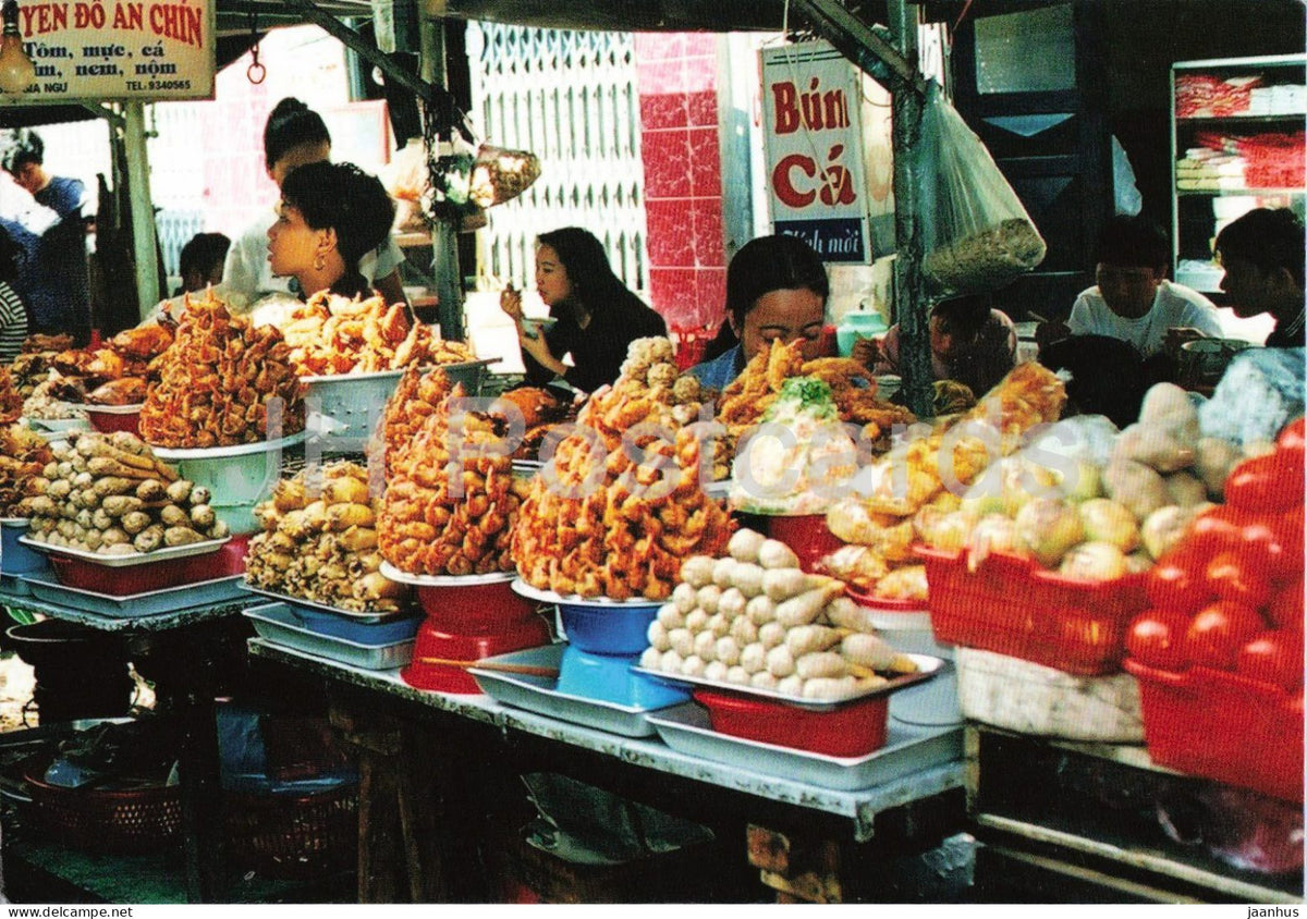 Hanoi - Hang Be Market - street food stalls - 9 - 2000s - Vietnam - unused - JH Postcards