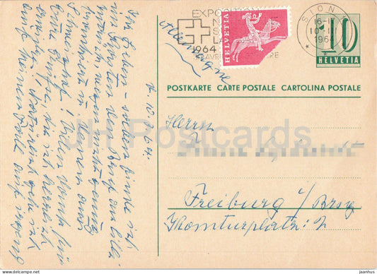 Postal stationery - 39 - 1964 - Switzerland - used - JH Postcards