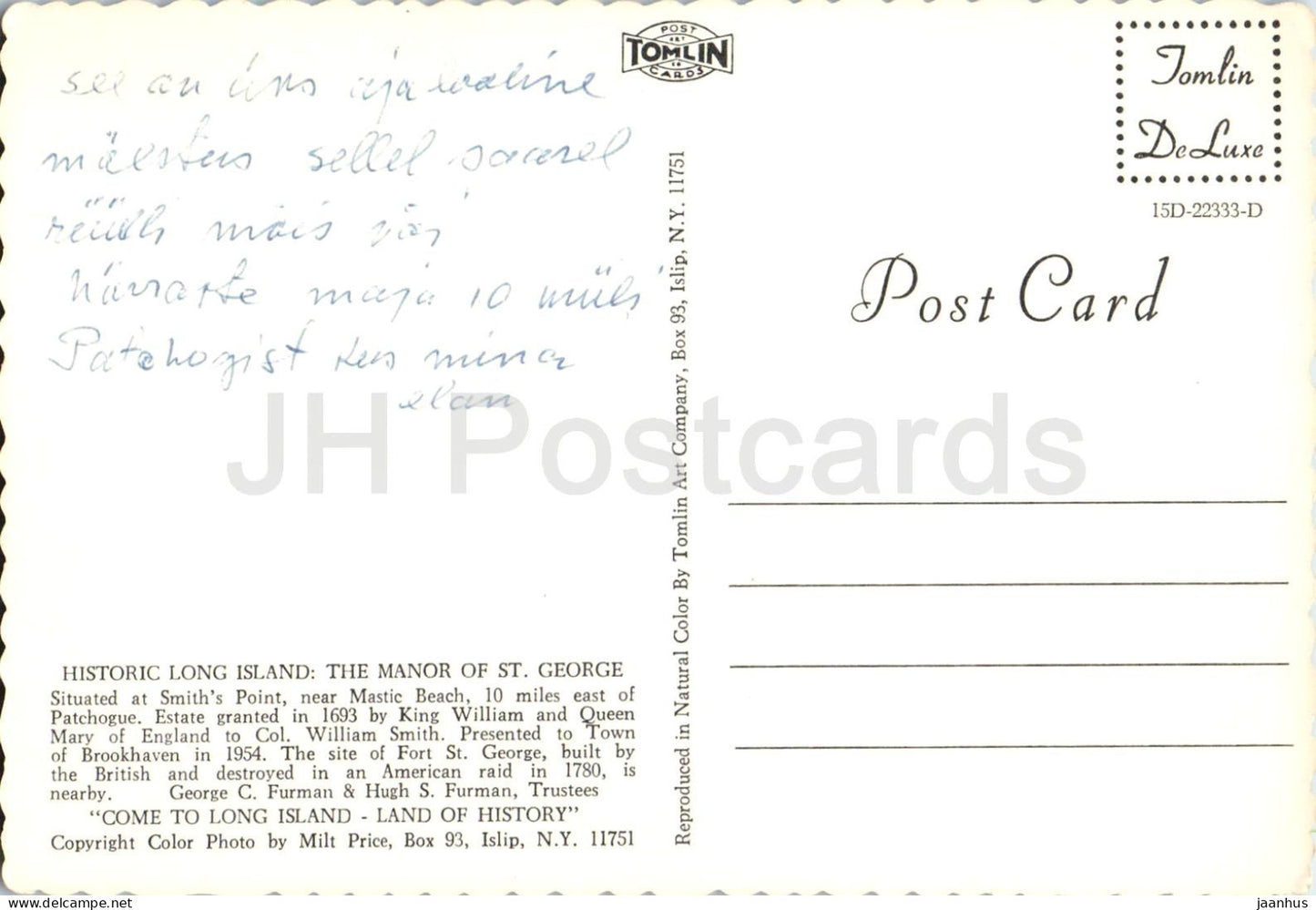 Historic Long Island - The Manor of St. George - 11751 - USA - used