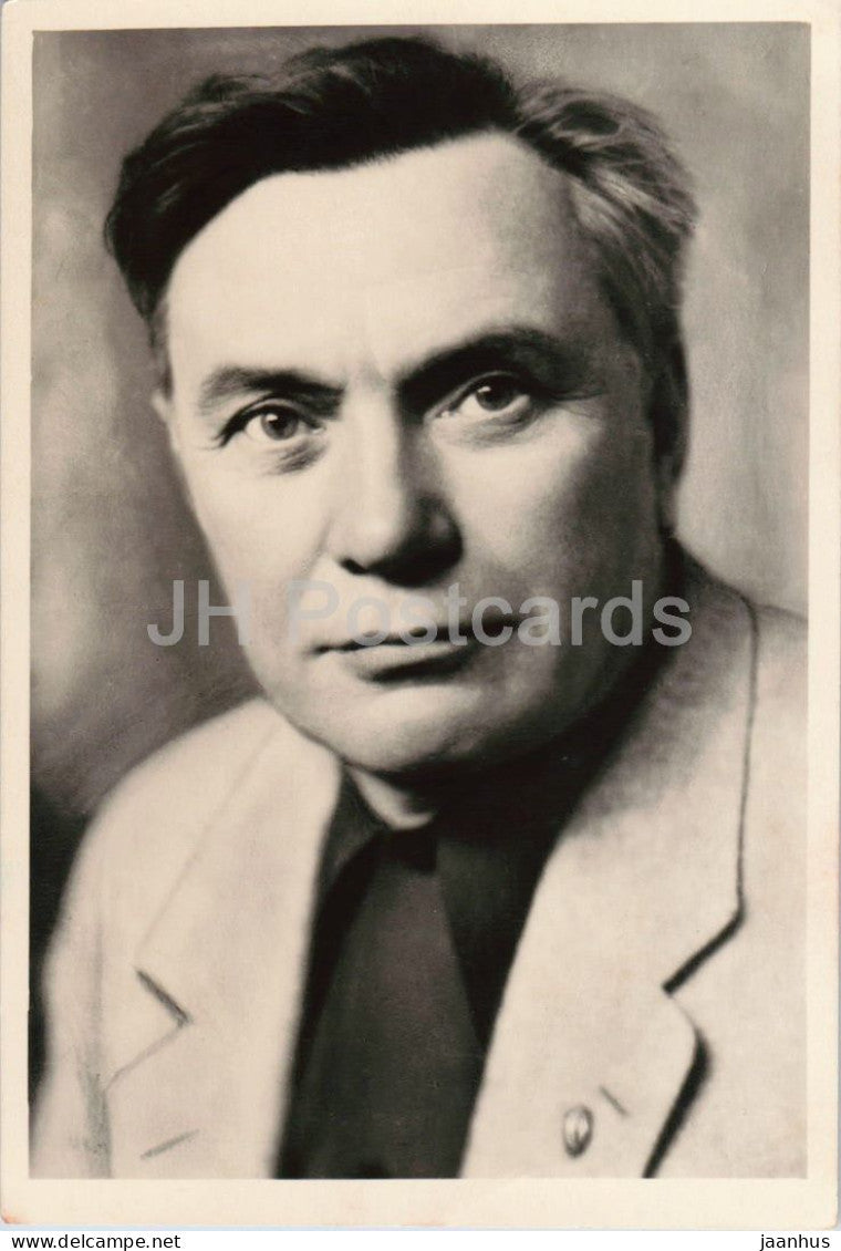 Boris Chirkov - Russian actor portrait - cinema - 1956 - Russia - USSR - unused - JH Postcards