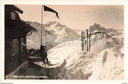 Ulmerhutte 2280 m g. Patteriol - Ulmer Hut - Alps - ski - snow - Nr. 1063 - old postcard - Austria - unused - JH Postcards