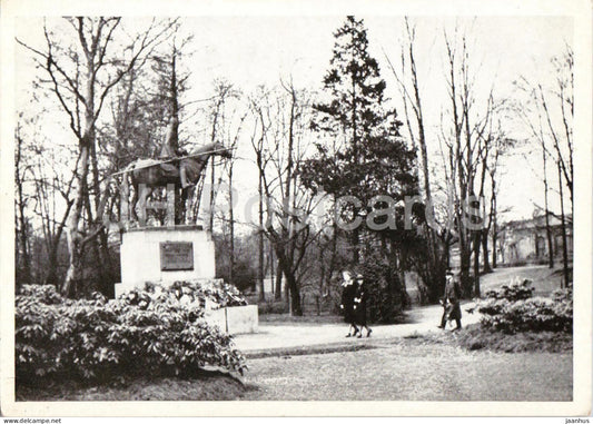 Gleiwitz OS - Promenade mit Ulanen Denkmal - monument - Gliwice - Schlesien - Silesia - old postcard - Poland - unused - JH Postcards