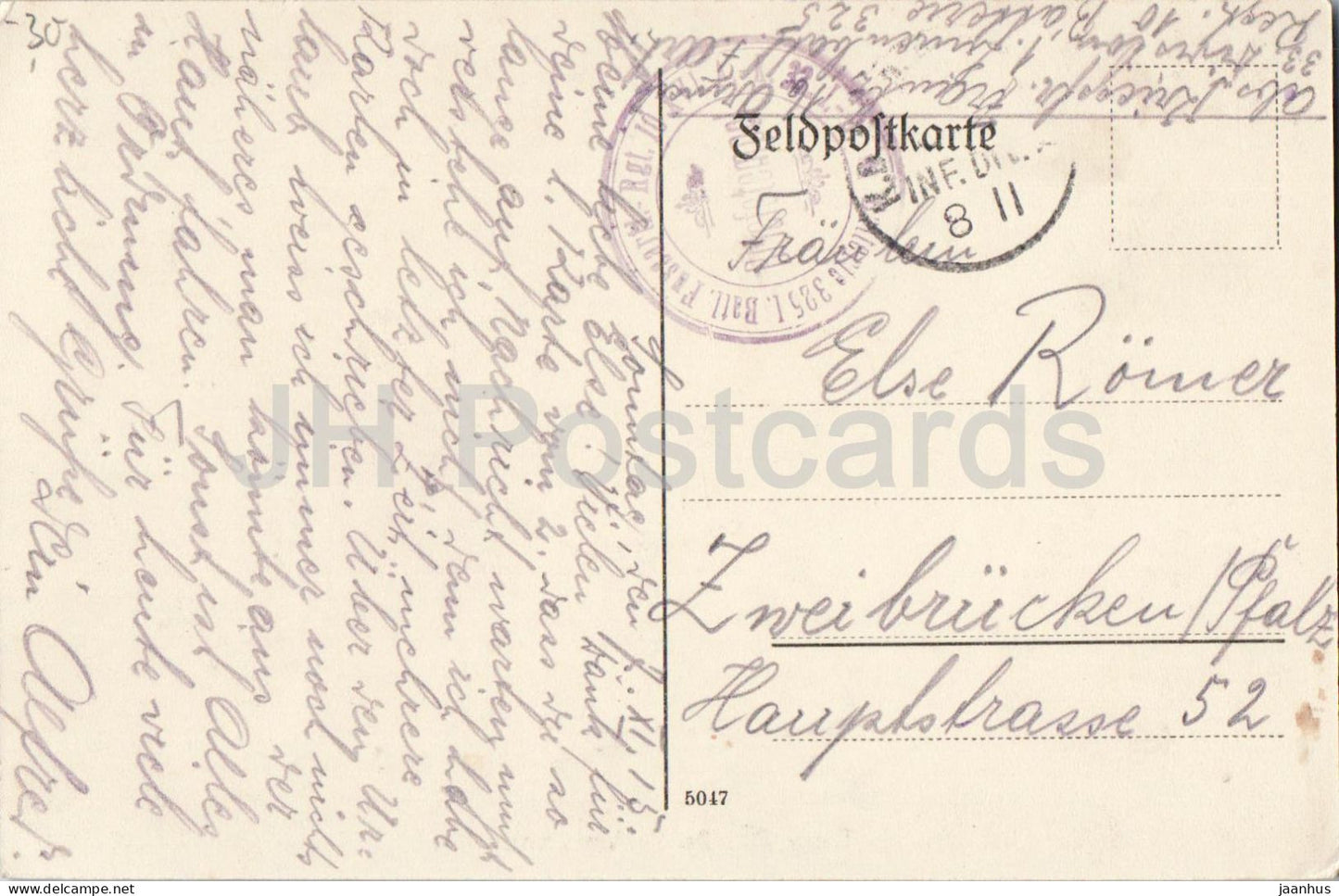 Varennes - Eine Straße in Varennes - Straßenansicht - Feldpostkarte - Feldpost - alte Postkarte - 1915 - Frankreich - gebraucht 