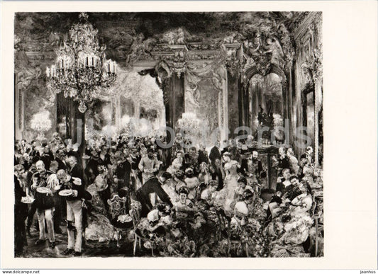 painting by Adolph von Menzel - The Ball Supper - Das Ballsouper - German art - Germany - unused - JH Postcards