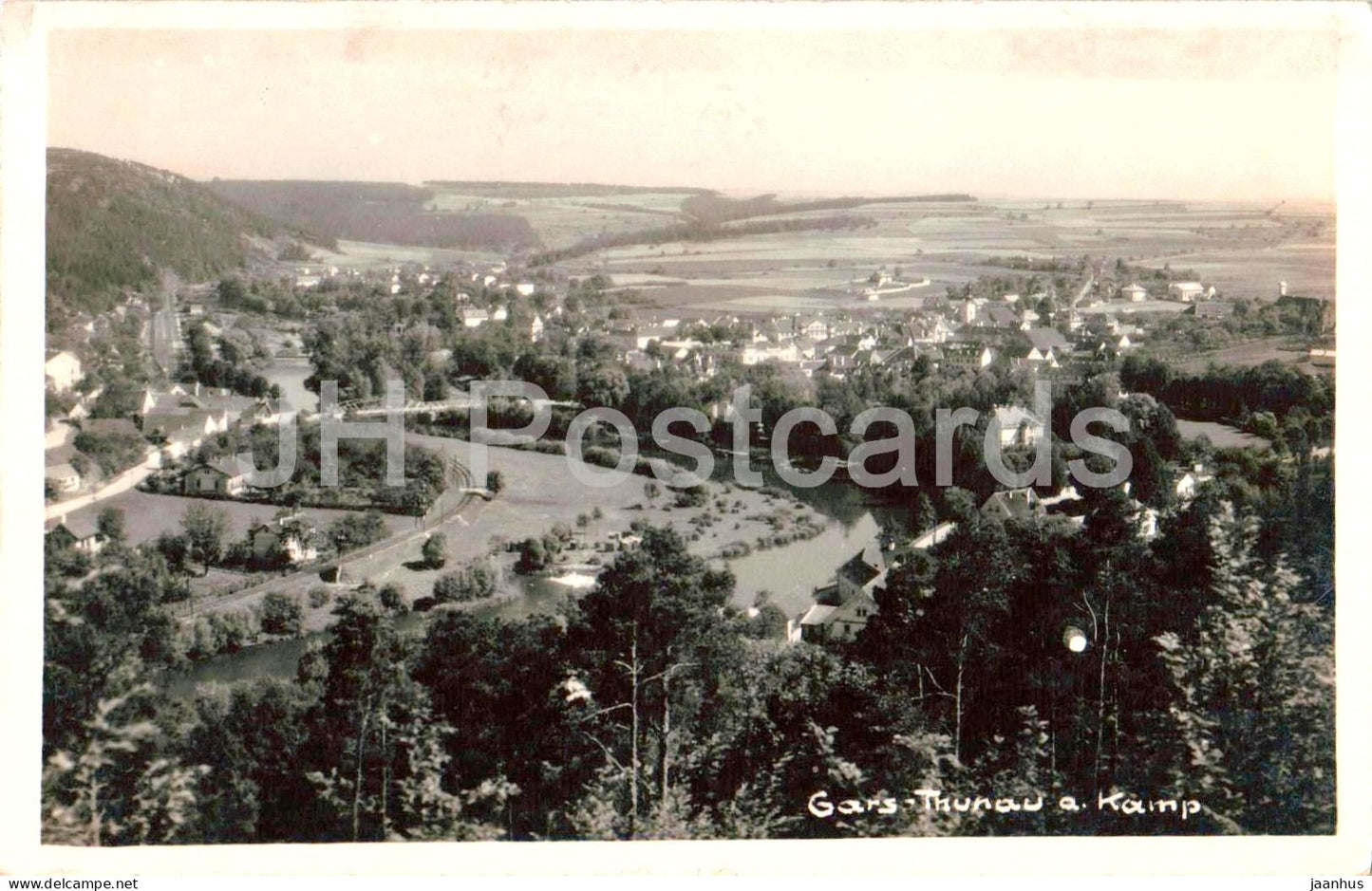 Gars Thunau a. Kamp - aerial view - landscape - old postcard - 1927 - Austria - unused - JH Postcards