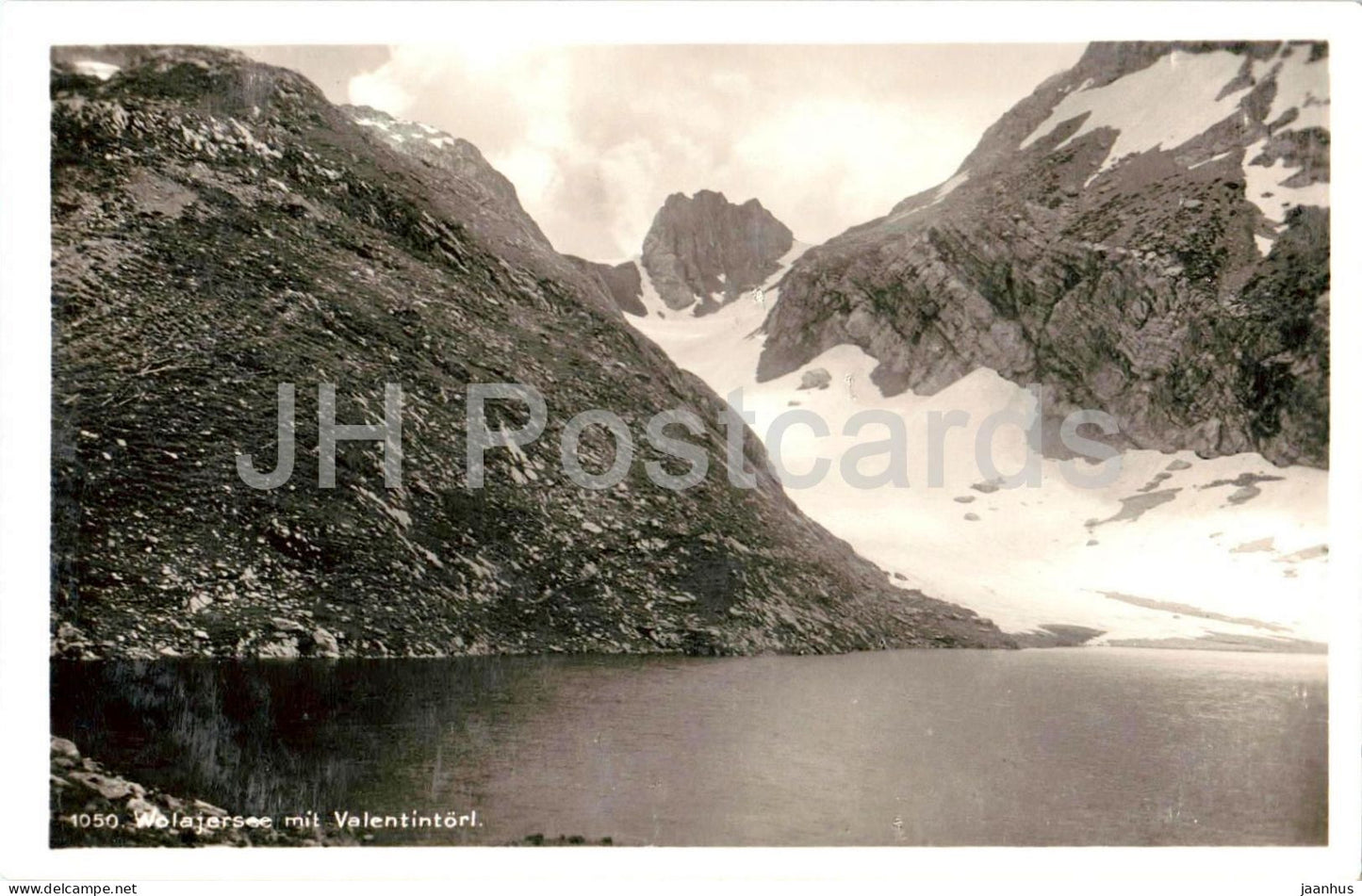 Wolayersee mit Valentintorl - Wolajersee - Lake - Snow Mountains - 1050 - old postcard - 1930s - Austria - unused - JH Postcards