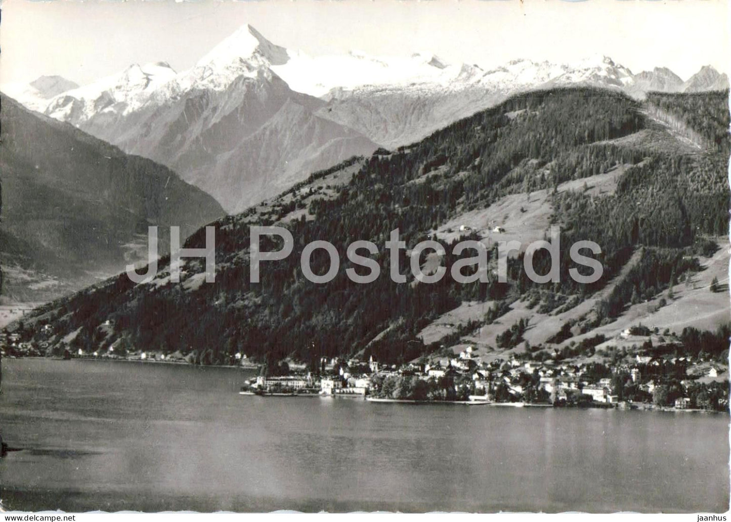 Zell am See gegen Kitzsteinhorn 3204 m - Salzburg lake - town - mountains - old postcard - Austria - unused - JH Postcards