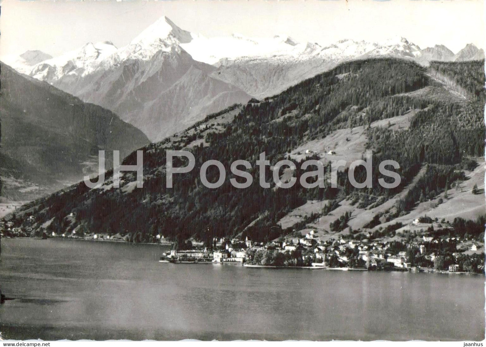 Zell am See gegen Kitzsteinhorn 3204 m - Salzburg lake - town - mountains - old postcard - Austria - unused - JH Postcards