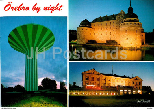 Orebro - Vattentornet Svampen - Slottet - Freemasons' Lodge - castle - water tower -  797 - 2001 - Sweden - used - JH Postcards