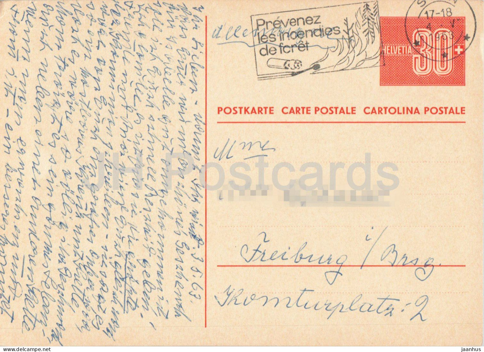 Postal stationery - 46 - 1963 - Switzerland - used - JH Postcards