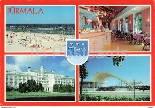 Jurmala - beach - resort - restaurant - architecture - multiview - Latvia - unused - JH Postcards