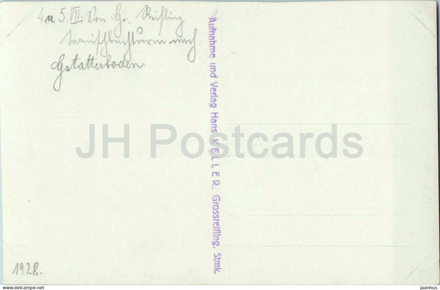 Grossreifling - Gross-Reifling - panorama - photo Hans Keller - carte postale ancienne - 1928 - Autriche - utilisé 