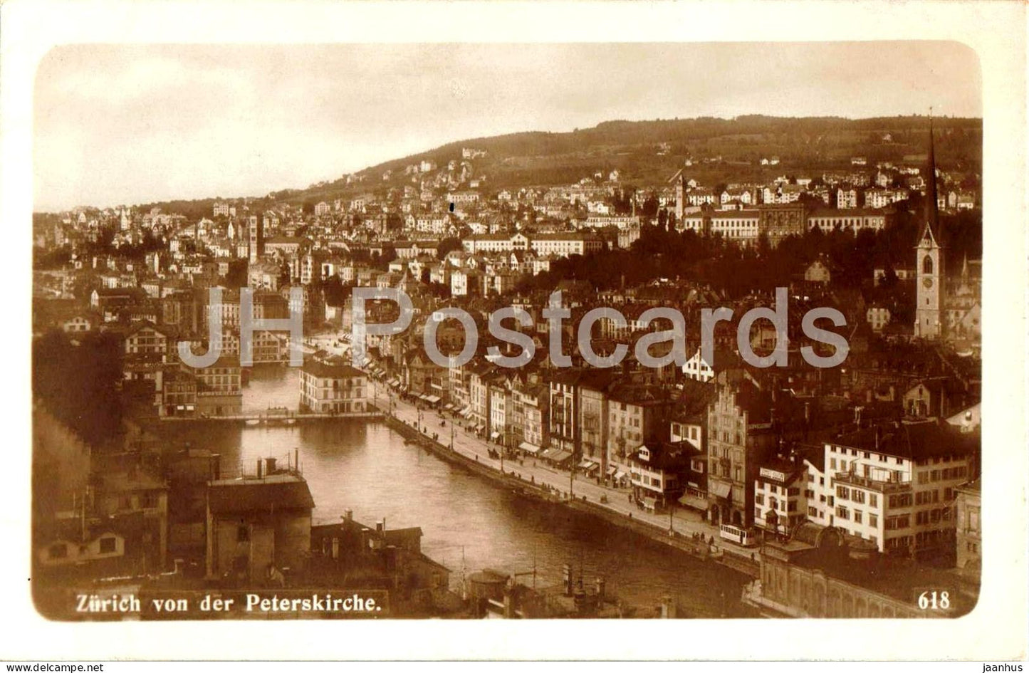 Zurich von der Peterskirche - 618 - photo - old postcard - Switzerland - unused - JH Postcards