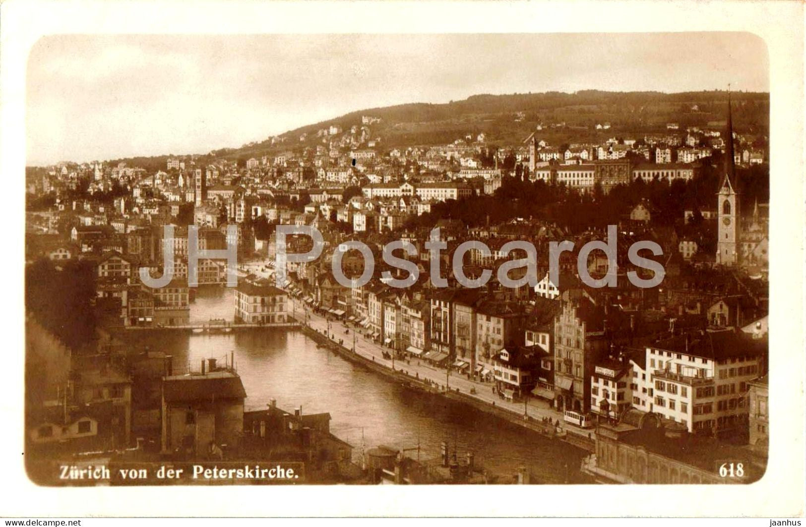 Zurich von der Peterskirche - 618 - photo - old postcard - Switzerland - unused - JH Postcards
