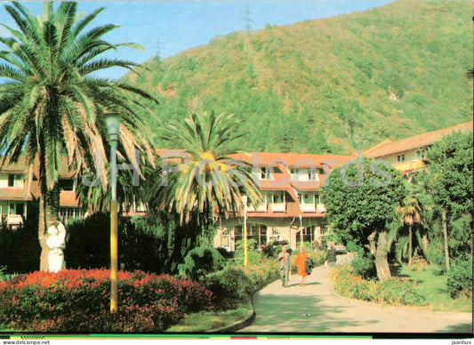 Gagra - Pension Zhoekvara - resort - park - palms - Abkhazia - postal stationery - 1984 - Georgia USSR - unused - JH Postcards