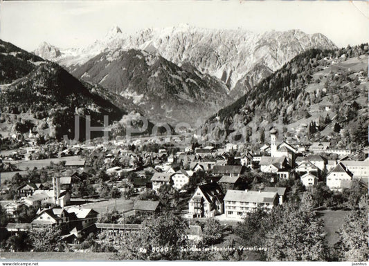 Schruns im Montafon - Vorarlberg - village - valley - mountain panorama - old postcard - 5060 - Austria - unused - JH Postcards
