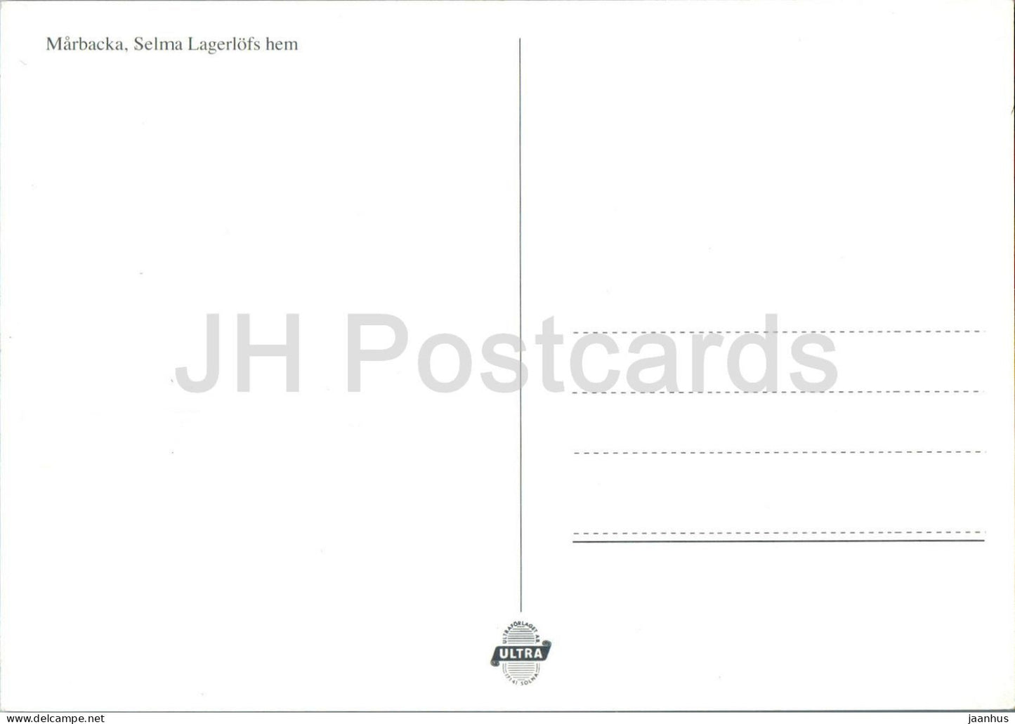 Marbacka - Ourlet Selma Lagerlofs - Selma Lagerlof - maison - Suède - inutilisé 