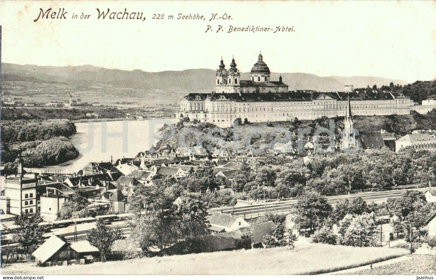 Melk in der Wachau 228 m Seehohe N. Oe. P. P. Benediktiner Abtei - Abbey - old postcard - 1916 - Austria - used - JH Postcards