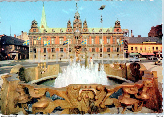 Malmo - Stortorget - square - fountain - 5/39 - Sweden - unused - JH Postcards