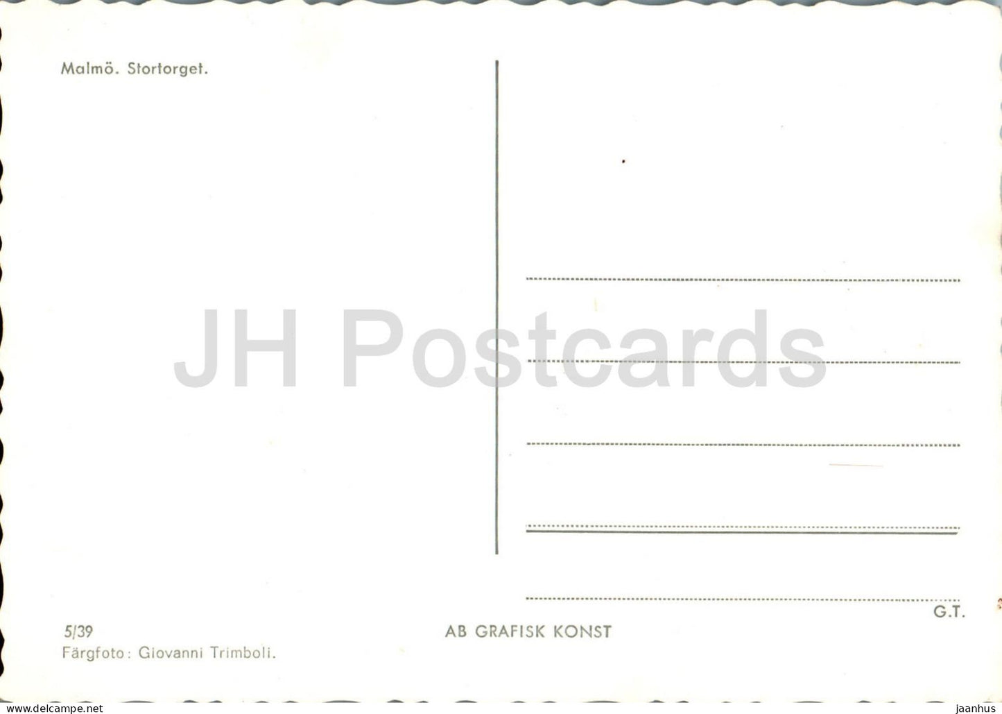 Malmo - Stortorget - place - fontaine - 5/39 - Suède - inutilisé 