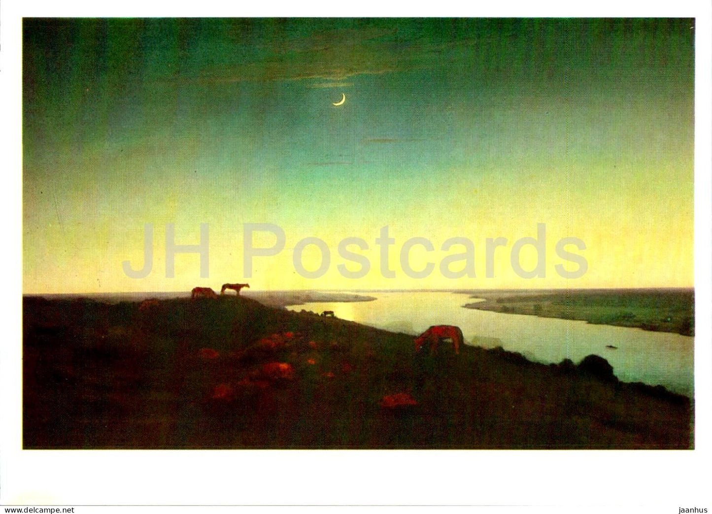 painting by Arkhip Kuindzhi - In the Night - Russian art - 1988 - Russia USSR - unused - JH Postcards